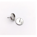8pcs/pack 14mm inner size stainless steel Round Bezel Cups Post Earring Settings  TB-595632902754