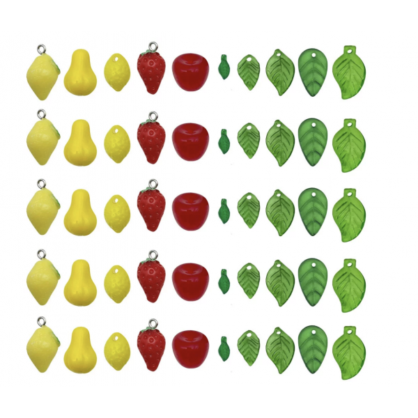 50pcs mixed style Acrylic Plastic 3D fruites Fruit Resin Beads  charms TB-997486682790-SN1629