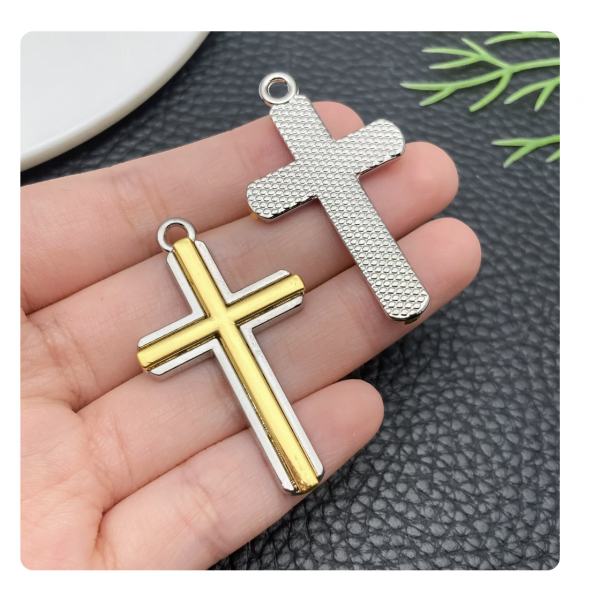 2pcs/pack 44x26mm gold plated cross TB-996910251358-22362