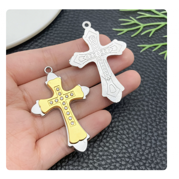 2pcs/pack 50x33x5mm gold plated cross TB-996910251358-24740