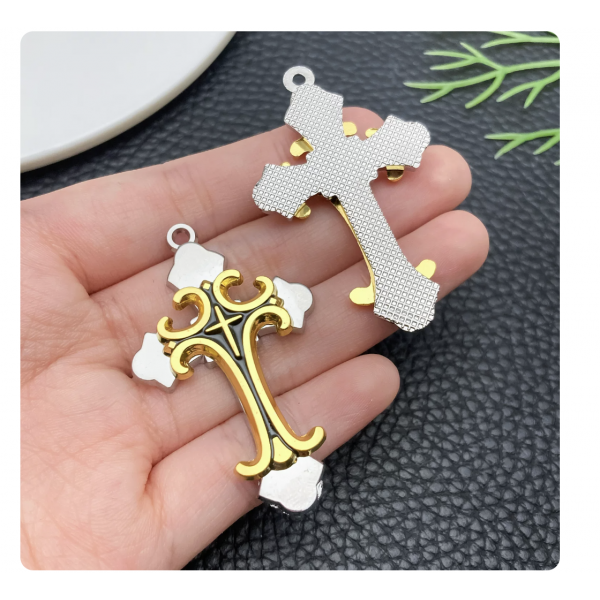 2pcs/pack 51x31x5mm gold plated cross TB-996910251358-24742