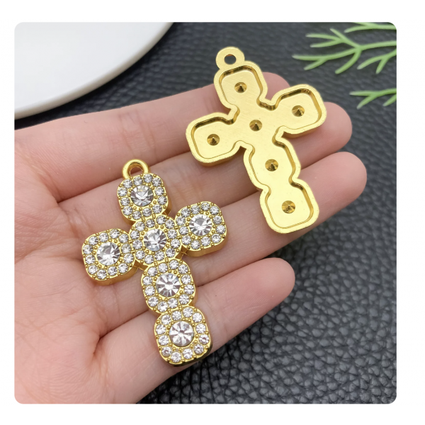 2pcs/pack 45x30x4mm gold plated cross TB-996910251358-24745