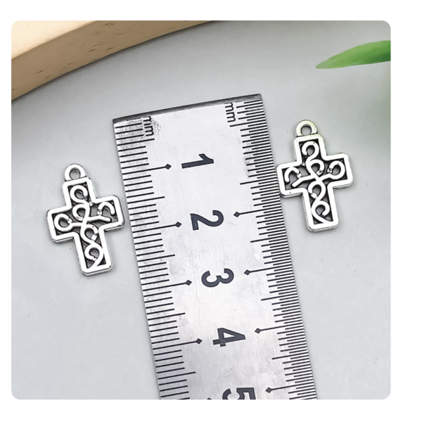 10pcs/pack  12x19mm silver plated cross TB-996910251358-11269