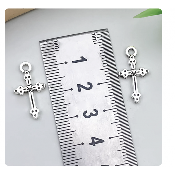 10pcs/pack  10x21mm silver plated cross TB-996910251358-11274