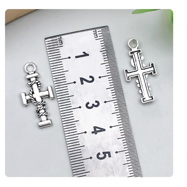 10pcs/pack 12x26mm antique silver plated cross TB-996910251358-18727