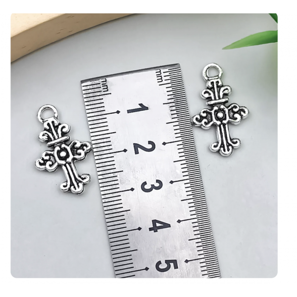 10pcs/pack 25x15mm antique silver plated cross TB-996910251358-22333