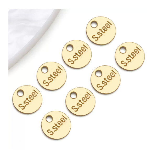 12pcs/pack Stainless Steel Water Drop Charm Teardrop Chain Extender Ends 6x6x1mm Non Tarnish TB-1052839039783-T2088