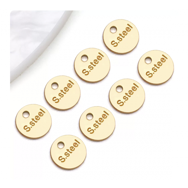 12pcs/pack Stainless Steel Water Drop Charm Teardrop Chain Extender Ends  8x8x1mm Tarnish TB-1052839039783-T2089