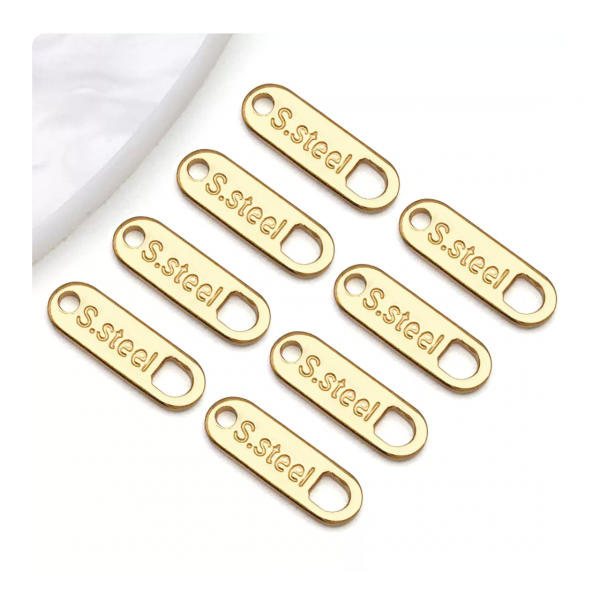 12pcs/pack Stainless Steel Water Drop Charm Teardrop Chain Extender Ends  4x11x1mm Tarnish TB-1052839039783-T2090
