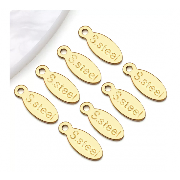 12pcs/pack Stainless Steel Drop Charm  Chain Extender Ends  4x10x1mm Tarnish TB-1052839039783-T2091