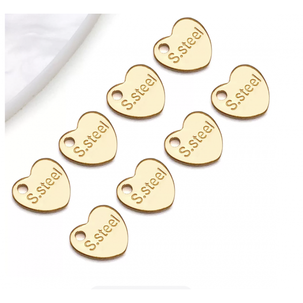 12pcs/pack Stainless Steel Water Drop Charm Teardrop Chain Extender Ends  6x7x1mm Tarnish TB-1052839039783-T2092