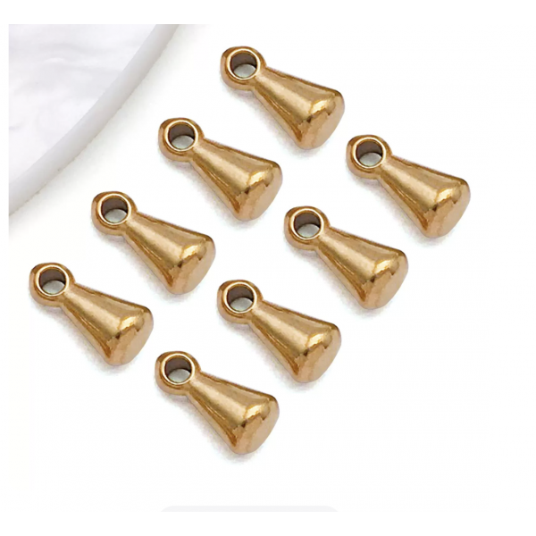 12pcs/pack Stainless Steel Water Drop Charm Teardrop Chain Extender Ends 3x6x3mm(hole:0.9mm) gold plated TB-1052839039783-T2095