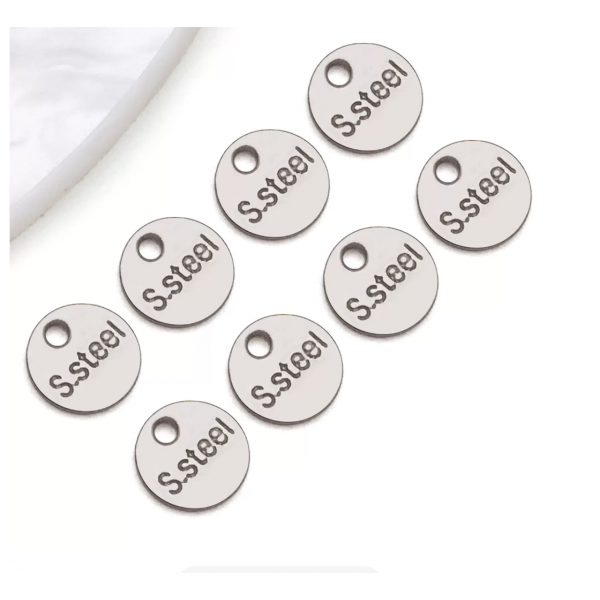 12pcs/pack Stainless Steel Drop Charm Chain Extender Ends  6x6x1mm Tarnish TB-1052839039783-T2099