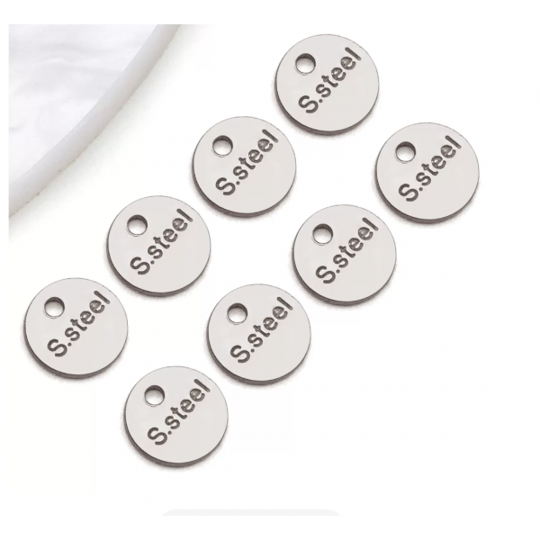 9pcs/pack Stainless Steel Drop Charm Chain Extender Ends  8x8x1mm No Tarnish B-1052839039783-T2103