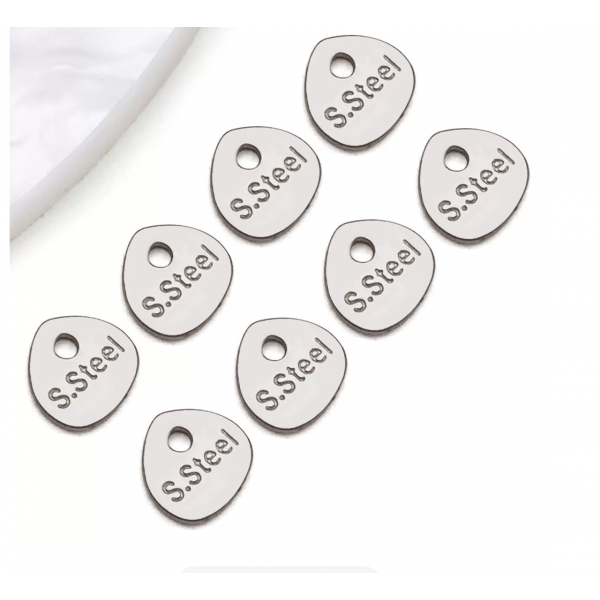 9pcs/pack Stainless Steel Drop Charm Chain Extender Ends  7x7x1mm Tarnish TB-1052839039783-T2104
