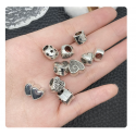 10pcs/pack 0.9x0.8mm (hole 4.5mm) large hole silver beads TB-868449585804-3956
