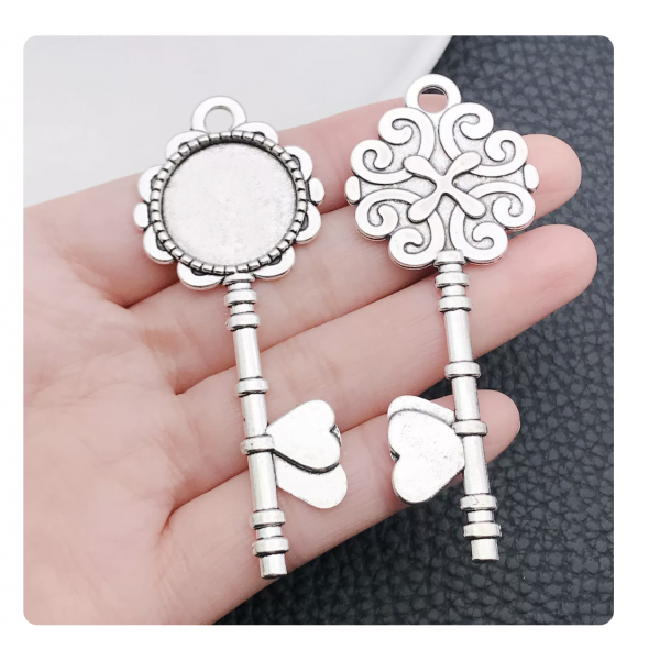 3pcs 28x73mm(inner size 20mm) large silver keys TB-1018571442928-6341