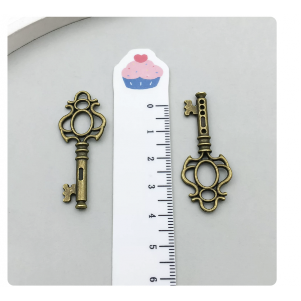 6pcs 17x43mm bronze plated keys TB-1018571442928-52