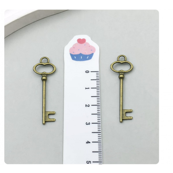 6pcs 14x40mm bronze plated keys TB-1018571442928-537