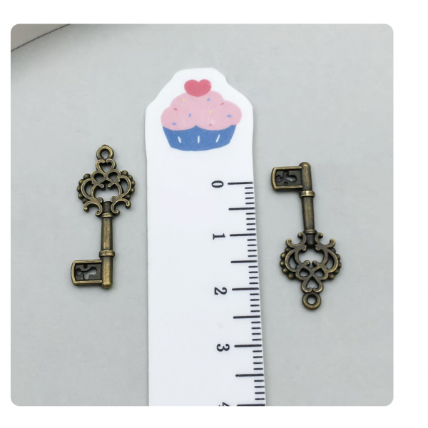 6pcs 12x28mm bronze plated keys TB-1018571442928-788