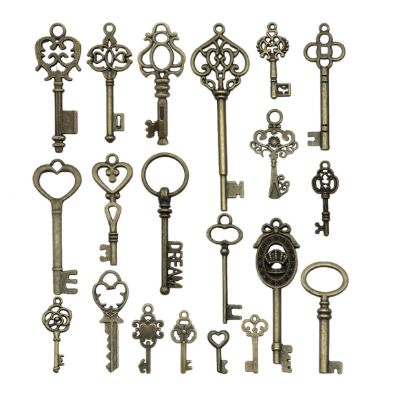 20pcs mixed style bronze plated keys TB-1018571442928-SN265