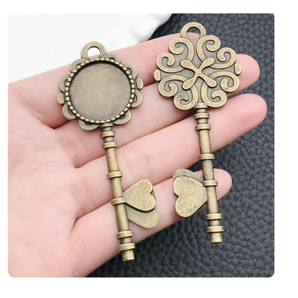 3pcs 28x73mm inner size 20mm bronze plated keys TB-1018571442928-6277