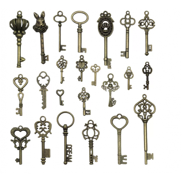 46pcs mixed (2pcs per style) bronze plated keys TB-1018571442928-M107