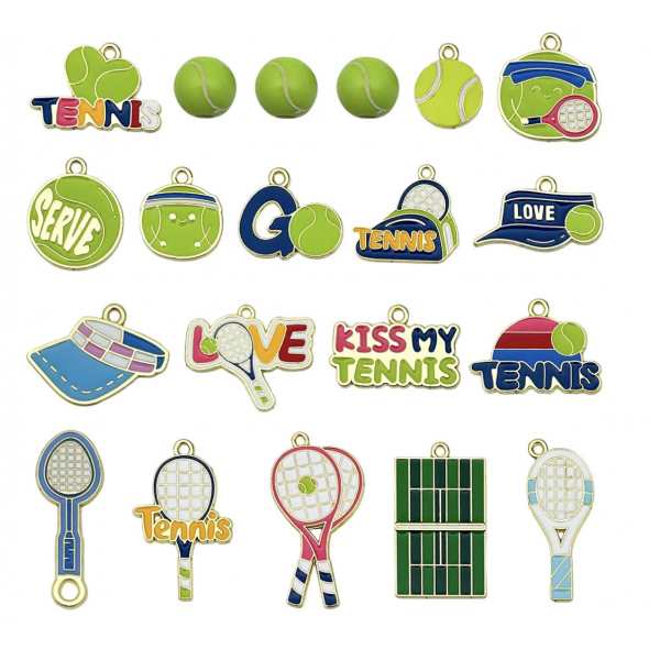 20pcs/pack  mixed enamel tennis charms TB-1078673342634-SN1765