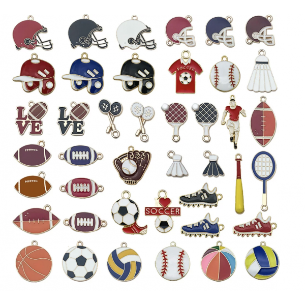 42pcs/pack  mixed enamel sports games charms TB-1078673342634-SN1076