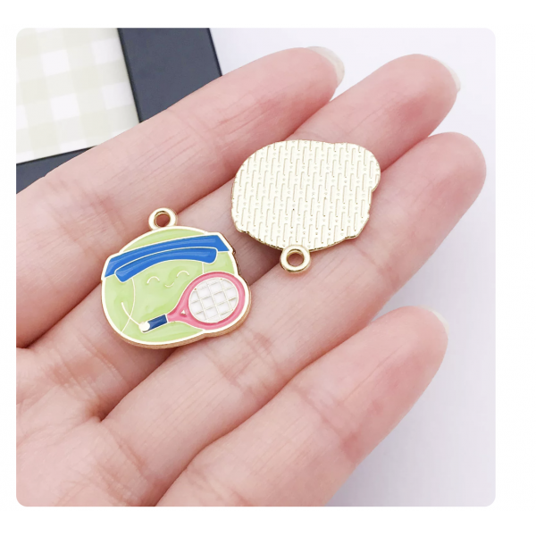 3pcs/pack  20x20mm enamel tennis charms TB-1078673342634-27898