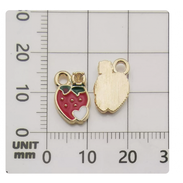 4pcs/pack   enamel charms strawberry TB-606062564925--10846