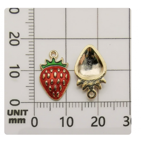 4pcs/pack   enamel charms strawberry TB-606062564925--10849
