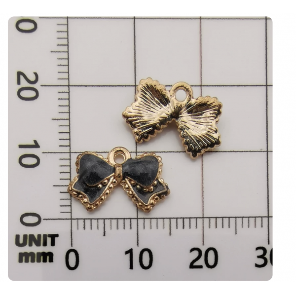 4pcs/pack   enamel charms bowknot black TB-606062564925--11031