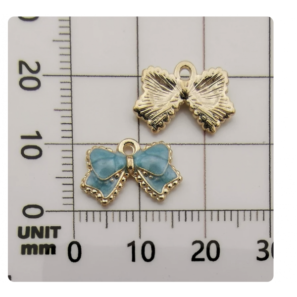 4pcs/pack   enamel charms bowknot blue TB-606062564925--11032