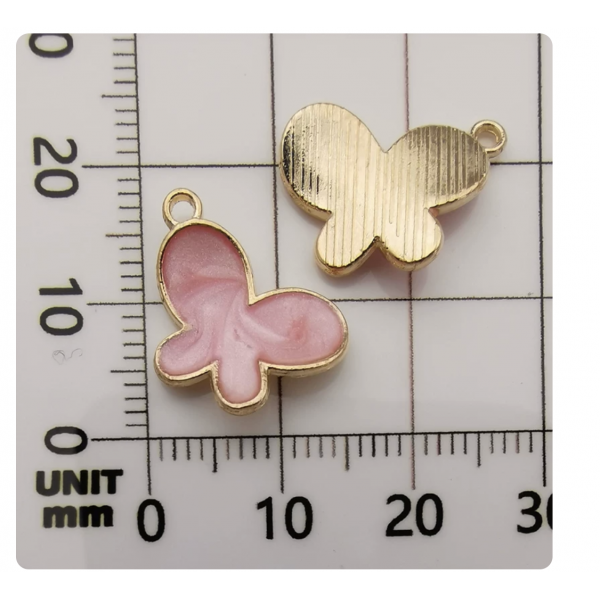 4pcs/pack   enamel charms pink butterfly TB-606062564925--11008
