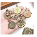 10pcs/pack  15*28mm bronze plated clock time charms TB-908308292524-3143