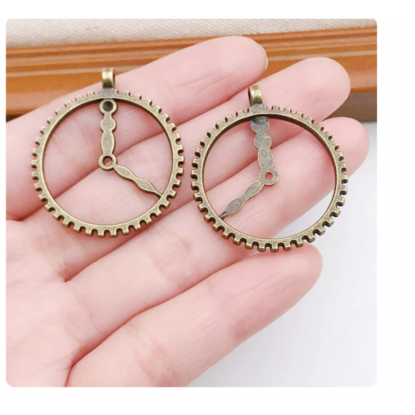 5pcs/pack  34mm bronze plated clock time charms TB-908308292524-1870
