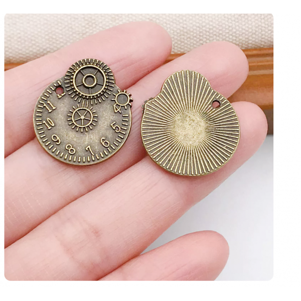 5pcs/pack  20×22mm bronze plated clock time charms TB-908308292524-6379