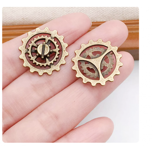 5pcs/pack 22x22mm bronze plated clock time charms TB-908308292524-8120