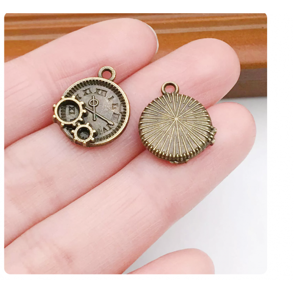 5pcs/pack  14x16mm bronze plated clock time charms TB-908308292524-8121