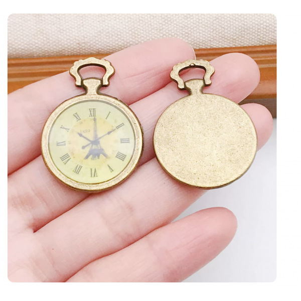 5pcs/pack 25x34mm bronze plated clock time charms TB-908308292524-17310