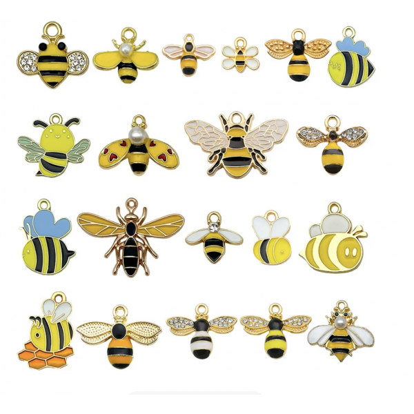 20pcs/pack  mixed enamel bee charms TB-953868506607-SN1365