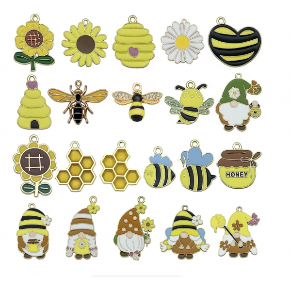 20pcs/pack  mixed enamel bee charms TB-953868506607-SN1218