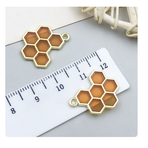 3pcs/pack  17×21mm enamel bee nest-orange TB-953868506607-13955