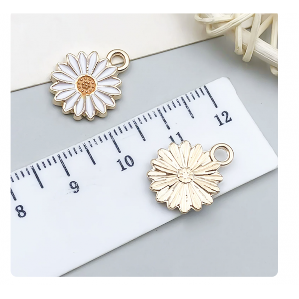 3pcs/pack  13x16mm enamel white daisy TB-953868506607-14789