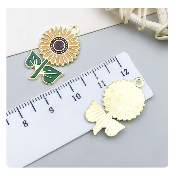 3pcs/pack 27x15mm enamel sun flowers TB-953868506607-19208