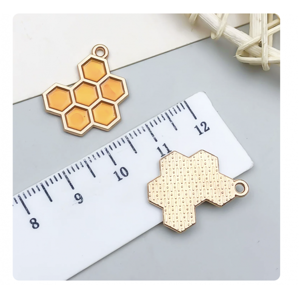 3pcs/pack  16x20mm enamel yellow bee nest TB-953868506607-21126
