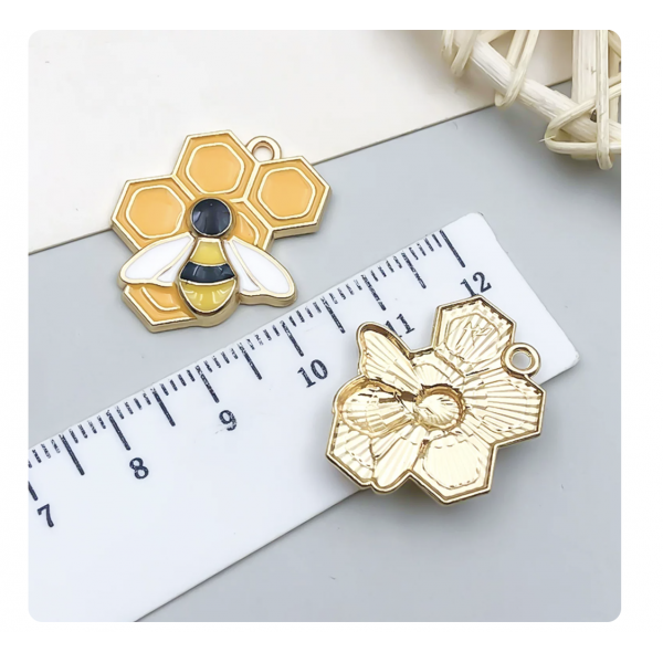 3pcs/pack  25x21mm enamel bee and nest TB-953868506607-21159