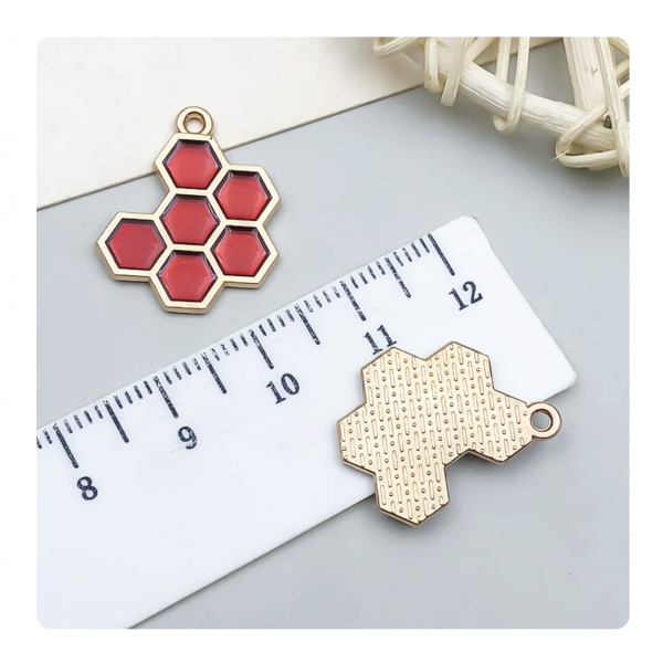 3pcs/pack  16x20mm enamel bee nest red TB-953868506607-23870