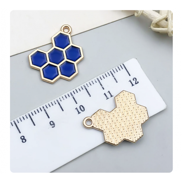 3pcs/pack  16x20mm enamel bee nest blue  TB-953868506607-23871